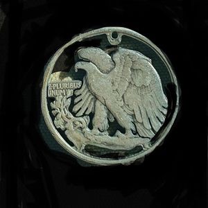 Walking liberty half silver dollar necklace